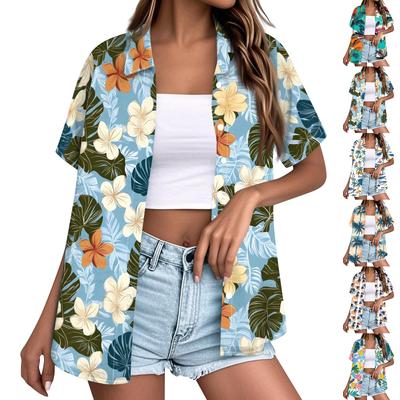 Womens Spring Tops Summer Shirts for Women Button Down Blouse Womens Summer Tops Dressy Casual Loose Fit Floral Print Lightweight Top