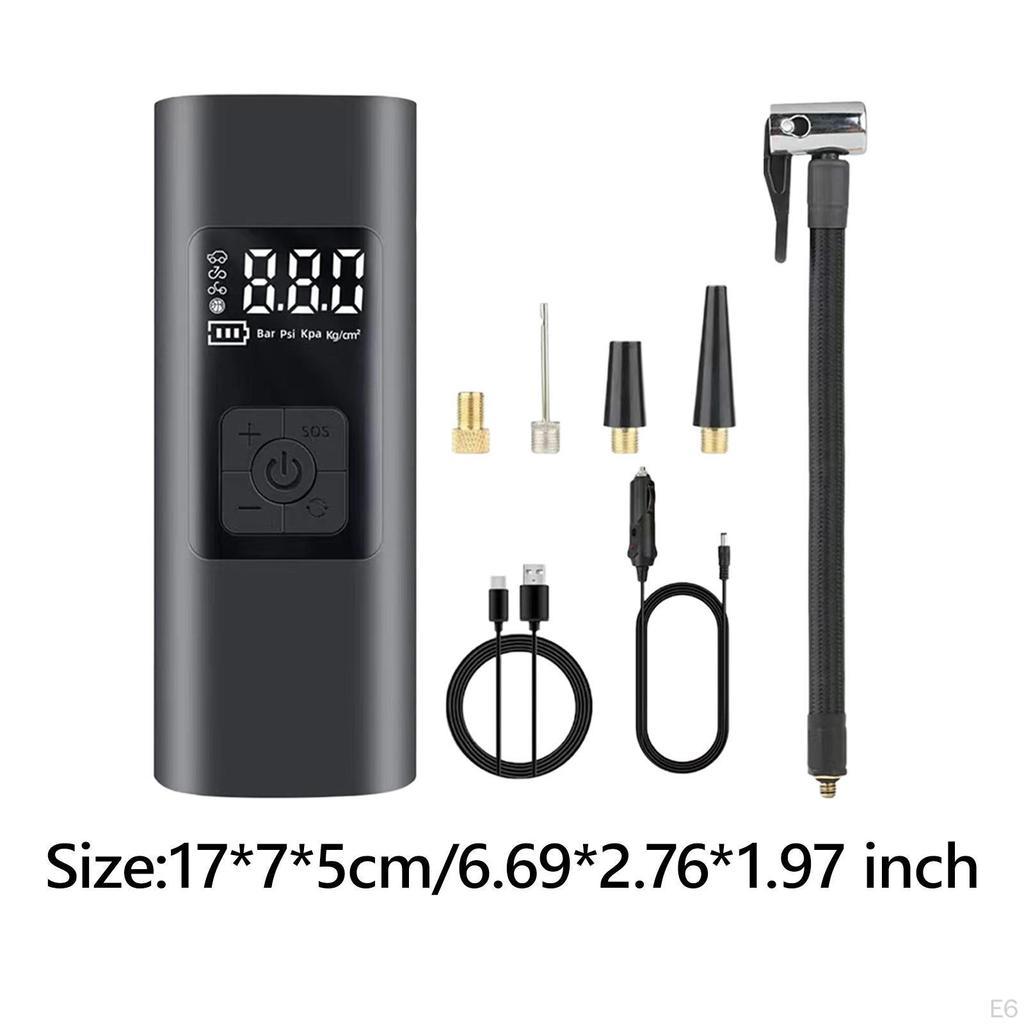Compresor de Aire 12V Bomba de Coche Inflado Eléctrico de Neumáticos Inflador Portátil Luz de Emergencia LED