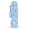 1PC Toy Car Transport Seamless Pattern 750ml Color Plastic Sports Water Bottle Leakproof Flip Straw Lid Suitable for Sports Office Home Use
