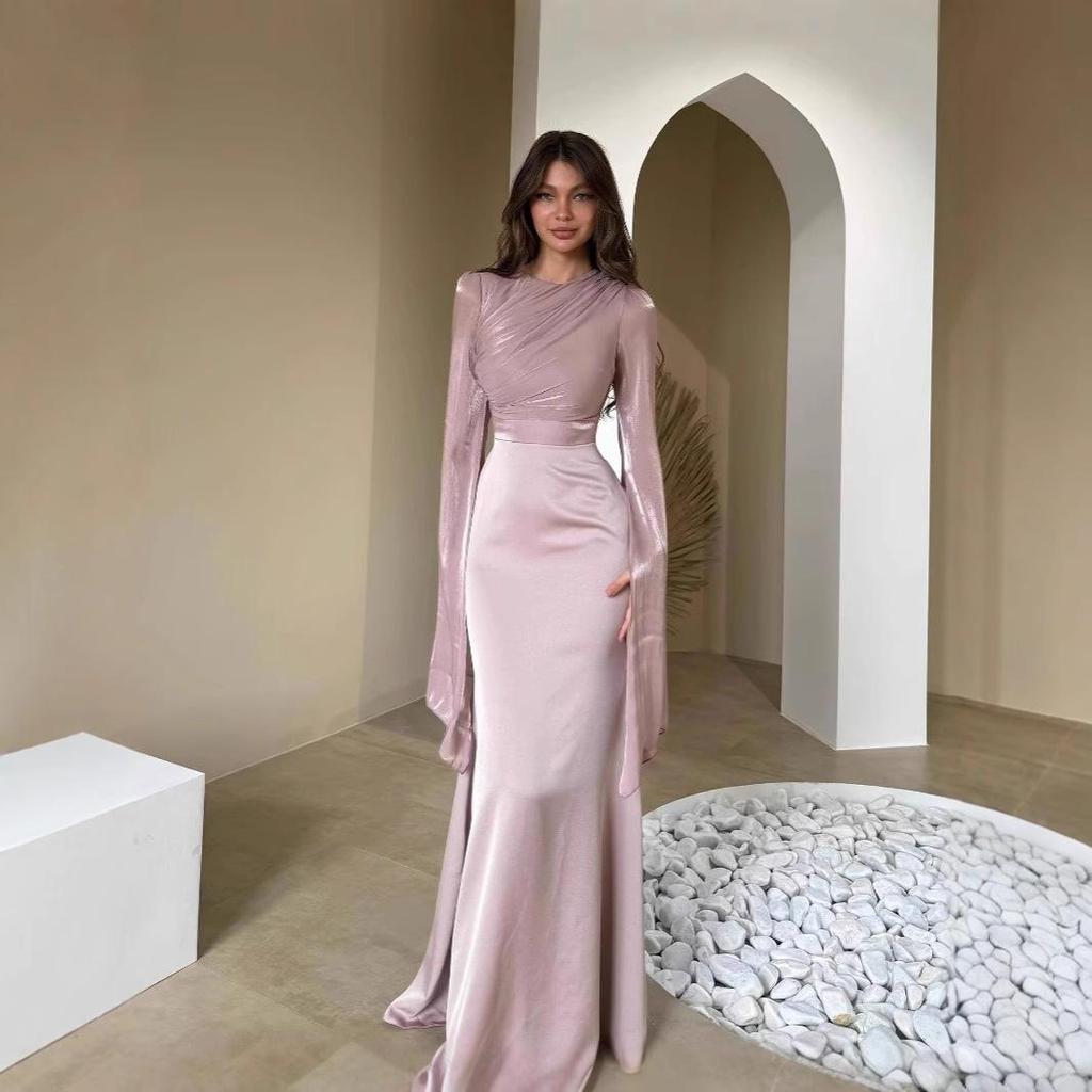 2025 Herbst Luxus Schlankheits Abendkleid mit Fledermausärmeln für Damen