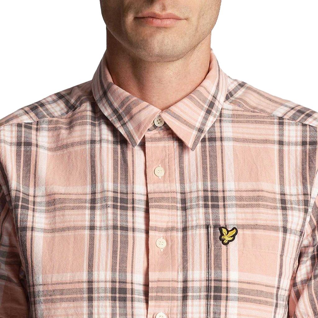 Lyle & Scott Men's Checked Linen Short-Sleeved Shirt