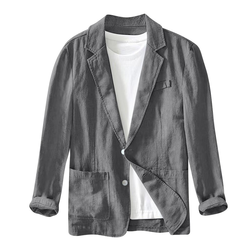 Men's Casual Fashion Jacket Solid Color Long Sleeve Jacket With Pockets