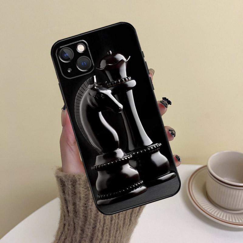 Chess Pieces Phone Case For iPhone 17 16 15 14 13 11 12 Pro Max Mini 15 16 Plus 16e 17 Air Cover Funda