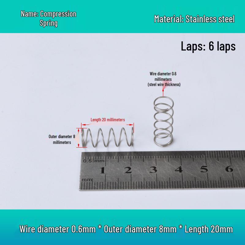 Y-förmige Edelstahl-Druckfeder, 0,6 mm Draht, 7-12 mm Außendurchmesser
