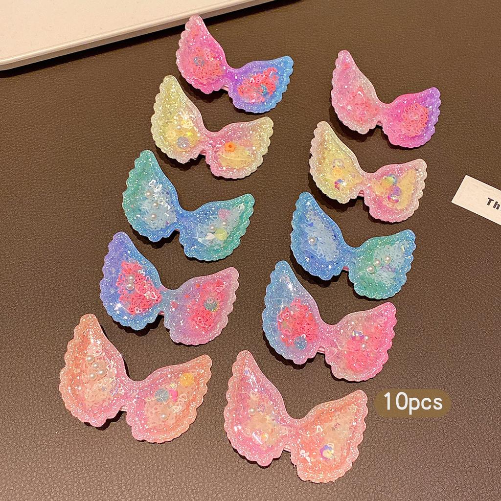 10 colorful random angel wing hair clips with sweet and fashionable style suitable for daily use as hair accessories