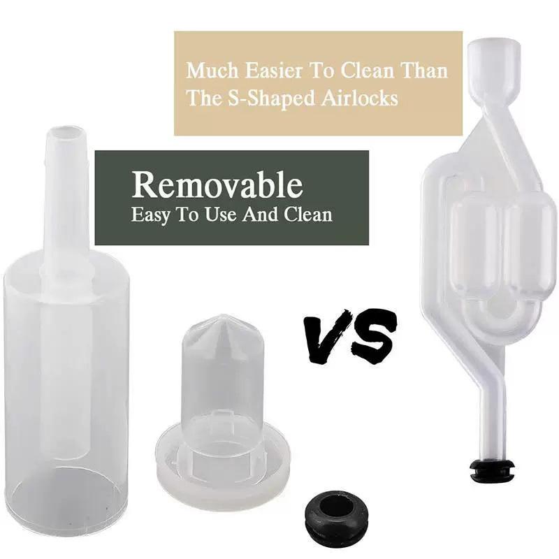 Brewing Fermentation Airlock & Grommet & Thermometer Stickers Kit Make Beer Wine Sauerkraut Kimchi Kombucha Pickles