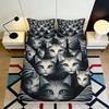 Cute Cat 3D Printed Fitted Sheet Microfiber Non-Slip Deep Pocket Bedroom Bedding Cat Mattress Fitted Cover Washable 90x200x30cm
