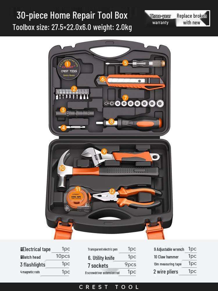 Multifunctional Electrician Toolbox: Complete Hardware & Electric Drill Set