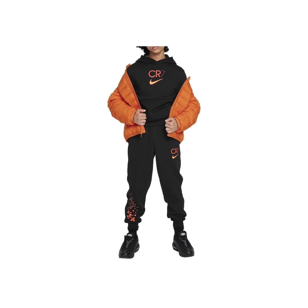 Nike Hoodie Cr7 Letter Number Logo Casual Long Sleeve Kids Hoodies Black FJ6173-010