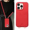 Long Lanyard Vertical Cards Solt Leather Wallet Case For iPhone 15 Pro Max 14 Plus 13 Mini 12 11 7 SE 2022 Crossbody Skin Cover