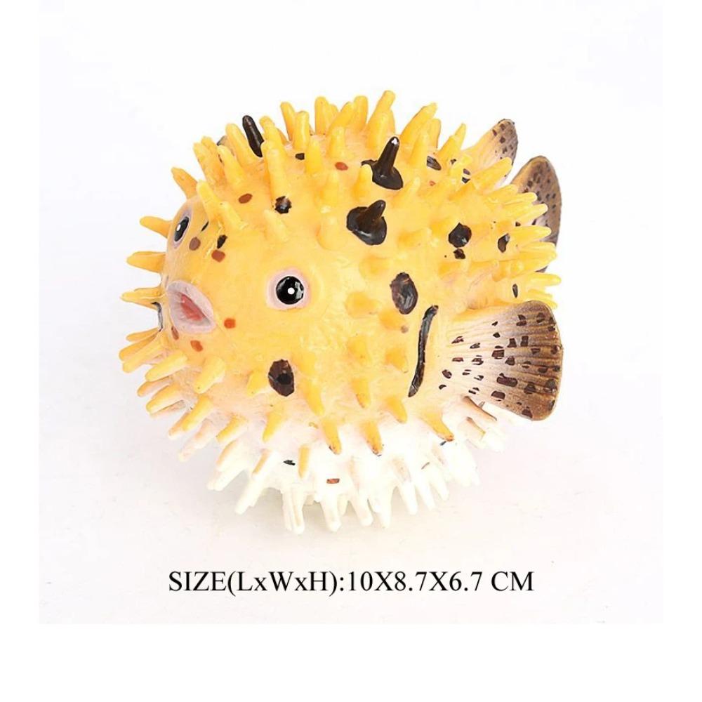 Realistic Pufferfish Model Ocean Sea Life Marine Animal Aquarium Ornament Cognitive Action Figure Educational Toy for Kids