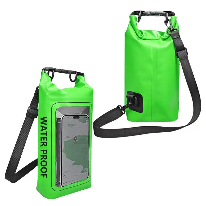 Summer Beach Waterproof PVC Crossbody Bag & Phone Case, 2L, for Swimming & Diving 2L зелёный