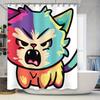 Stylish Cartoon Cat Shower Curtain with Vivid Colors for Bathroom Decor Quick Dry Waterproof Fabric