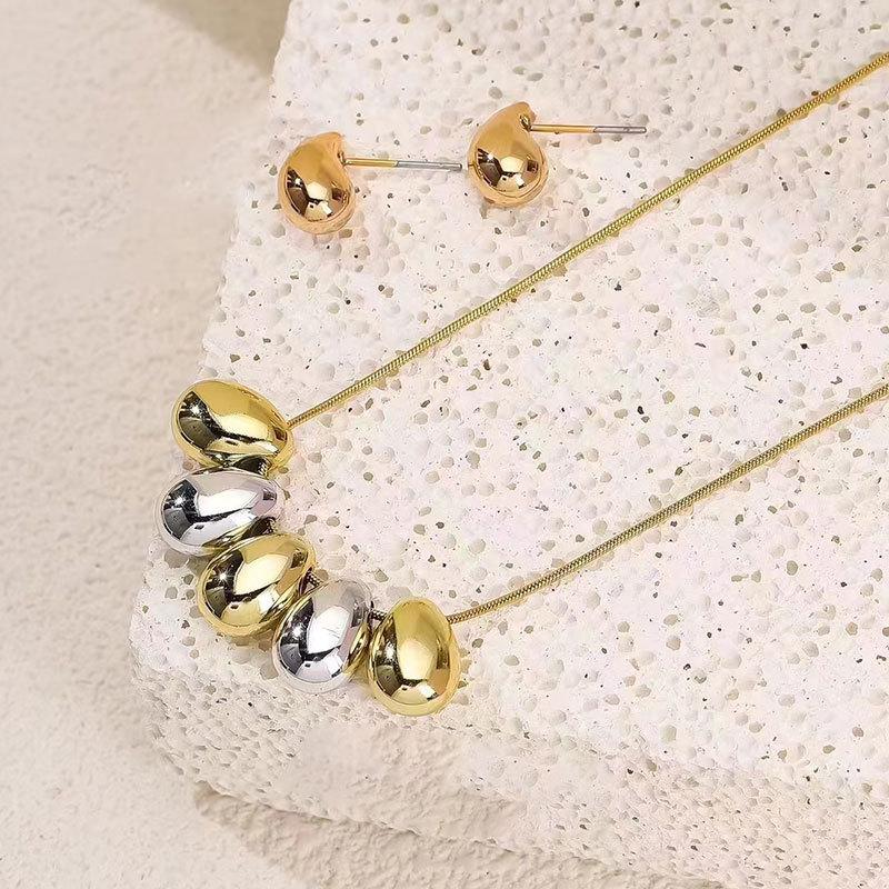 Bow Love Doudou Necklace Earrings Set High-End Women'S Niche Clavicle Chain Personalized Items