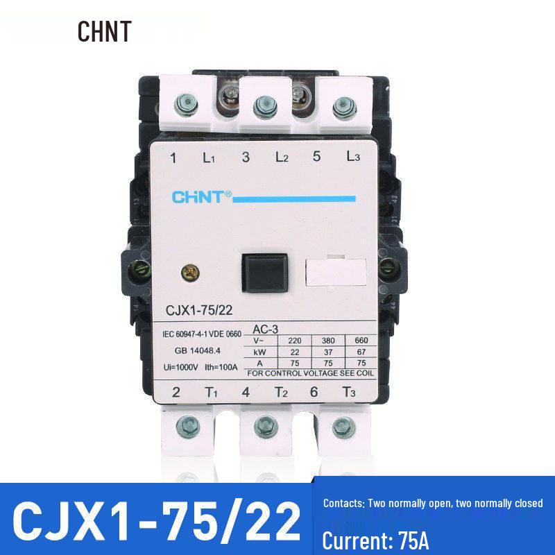 Chint CJX1 Series AC Contactor: 9/22, 12/22, 16/22, 32/22, 45, 63-7, available in 220V, 380V.