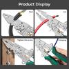 Multifunctional Wire Stripper with Electrical Test Pen Foldable Cable Cutter Crimper Tool, Electrical Folding Pliers for Cutting