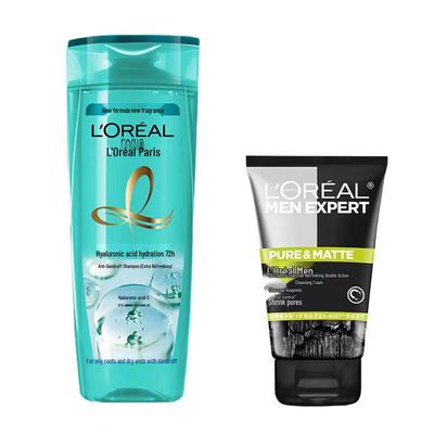 L'Oreal Men Expert Oil Control Cleanser & Hydrating Anti-dandruff Shampoo Set
