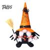 Binnen vensterbank decoraties Halloween Kabouter Decoratie, Spookachtige Oranje Zwart Spinnenweb Boo Zweedse Tomte Heks Bezem Accentjes Elf Beeldje,