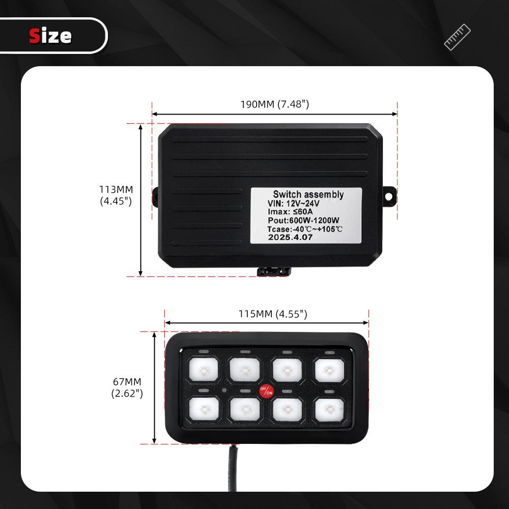 6/8-Way LED Spotlight Fuse Panel Switch System for Wrangler