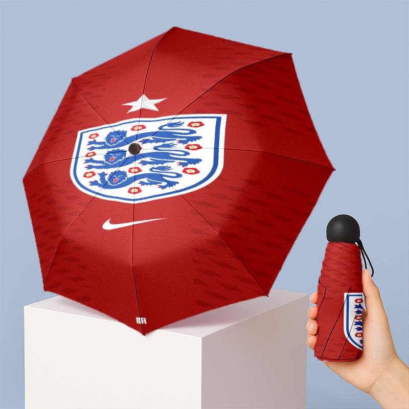 England Nationalmannschaft Muster Bedruckt Mini 5-fach 8 Rippen Kompakter Regenschirm Winddicht Wasserdicht Leicht Tragbar Faltbar