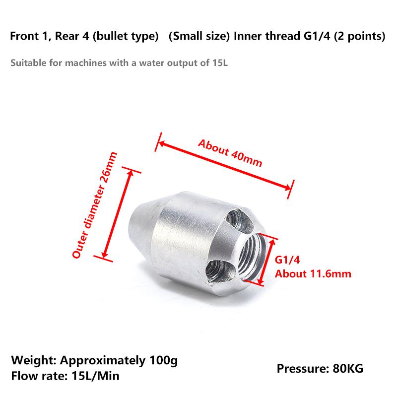 5000 Psi Sewer Jetter Nozzle1/4  Sewer Jetter Nozzle Kit Stainless Steel Jet Nozzle Pressure Washer Accessories