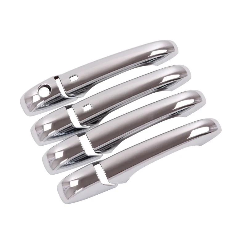 

For Jeep Compass 2007-2013 Glossy Black Chrome Car Door Handle Cover Trim Sticker Styling Accessories silver 2 buttons