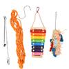 4 Stück Hühnerspielzeug Vogel Xylophon Netzbeutel Hängender Halter Schaukelspielzeug für Huhn Ente Ara Papageien