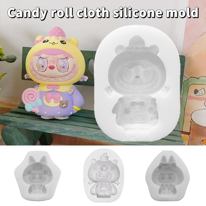 Kawaii Labubu Silikonform Søtt Tegneseriebilde Bakeform DIY Sjokoladekake Godteri Bakeform Håndverksverktøy