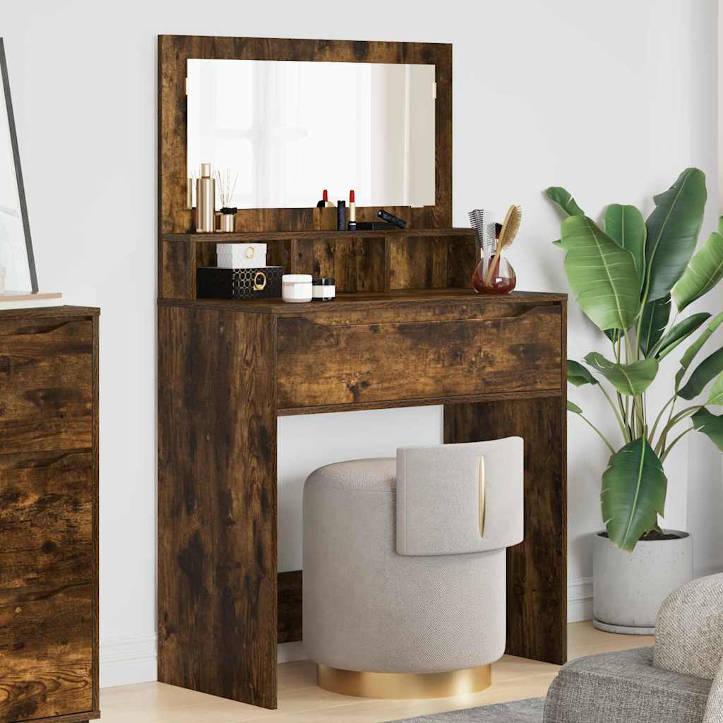 Bedroom Dressing Table Smoked Oak 80 x 39.6 x 135 cm