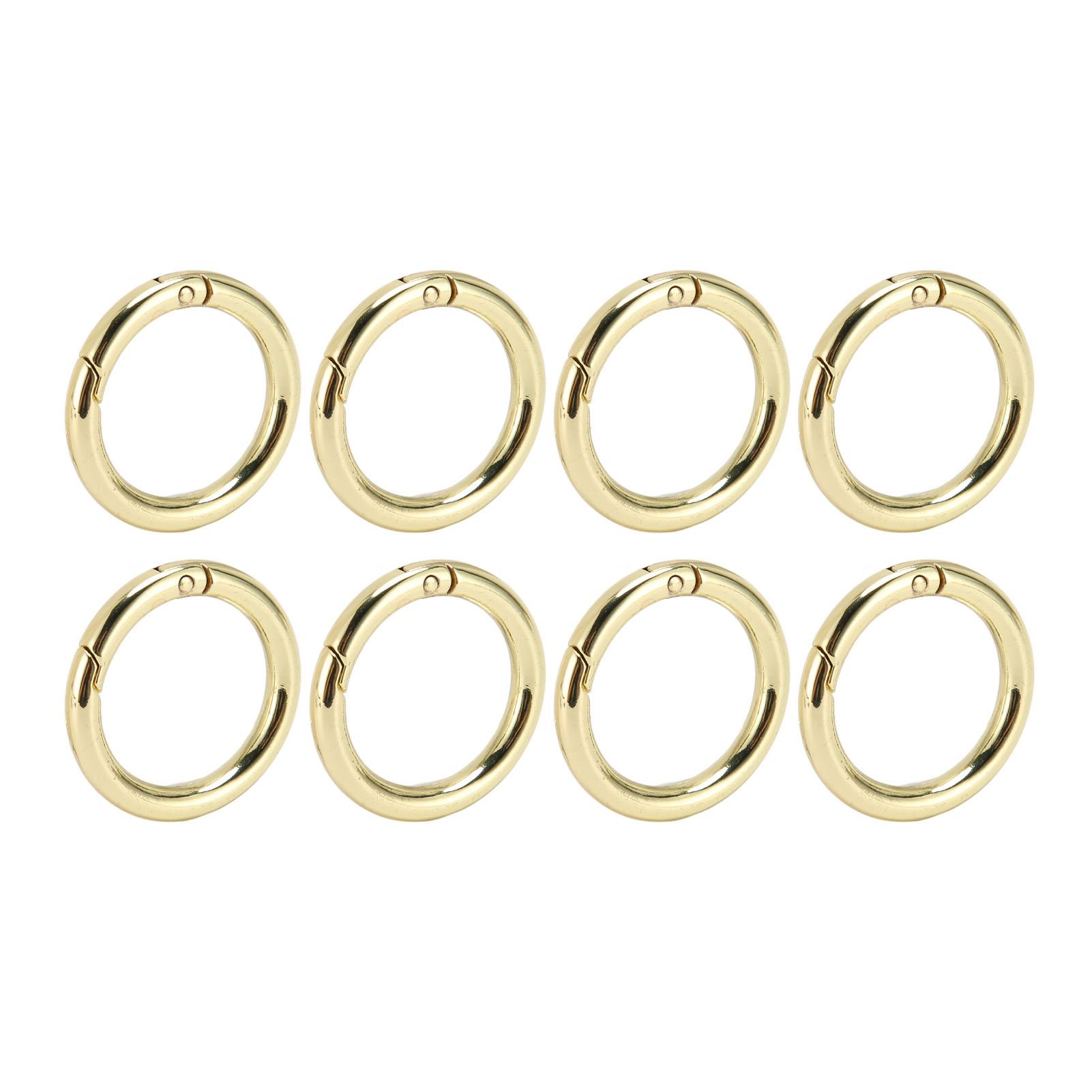 

20 шт. Пружинные О-кольца Диаметр 1,69 дюйма Толщина 0,24 дюйма Прочные Медные Надежная Застежка Пружинные Пряжки для Сумки Кошелька Ювелирных Изделий DIY золотой