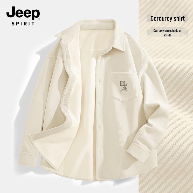 JEEP SPIRIT Men s Retro Corduroy Fleece Lined Shirt 3XL