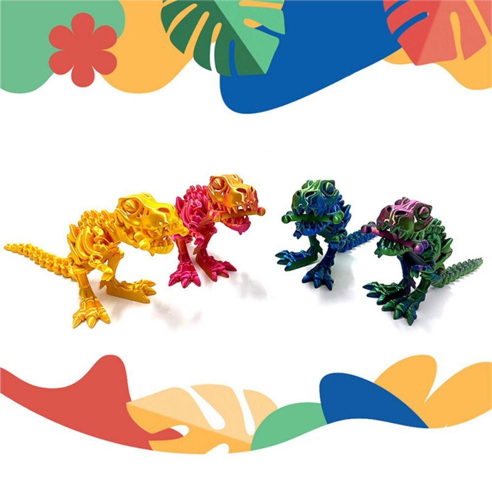 Rotatable 3D Printed Crystal Dinosaur Crystal 3D Articulated Dinosaur Toys  Landscaping Decoration