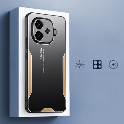 Aluminium Alloy Armor Case for IQOO Z9 Turbo Z9X Z8X Ultra Thin Camera Protector Shockproof Soft Silicone Bumper Case for VIVO Y200i Y100 4G Y17S