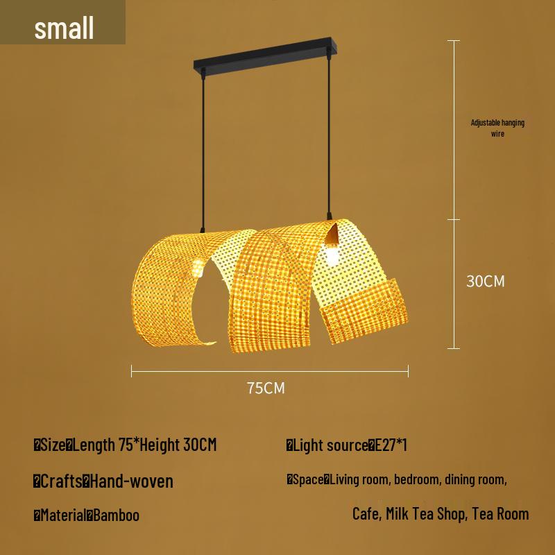 Bamboo Weaving Chandelier: Japanese Bar & Zen Tea Room Decor