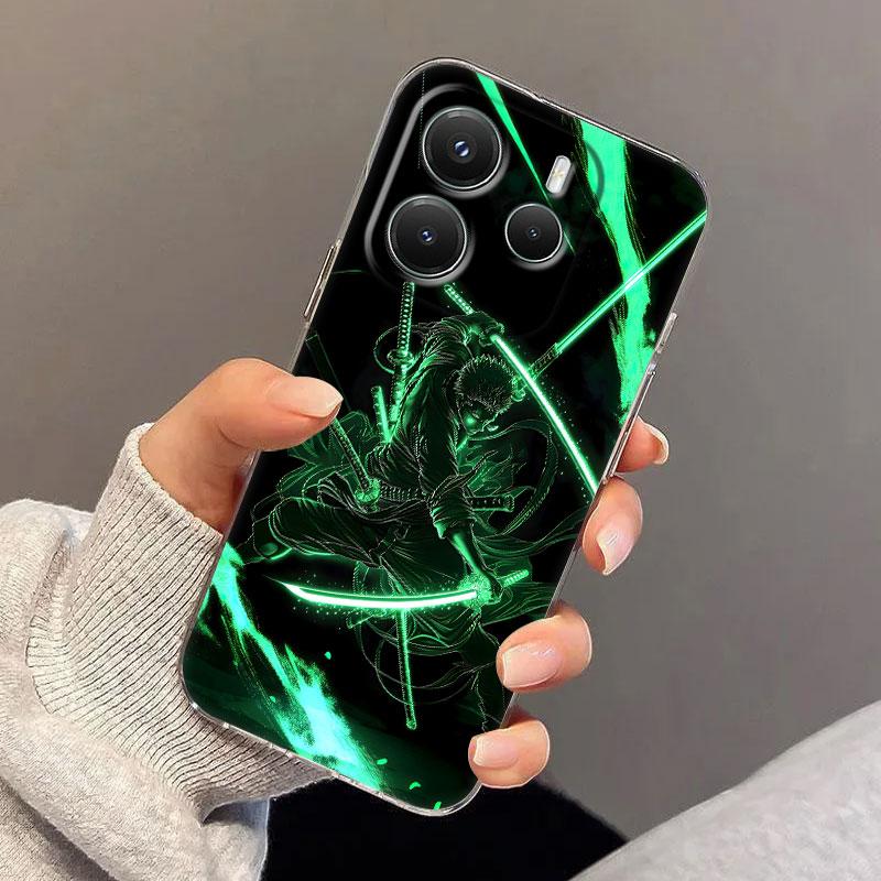 ZORO Roronoa One Pieces Case For Xiaomi Redmi Note 15 14 13 12 11 10 Pro Plus 5G Cover For Redmi 15C 15 14C 13C Clear Phone Case