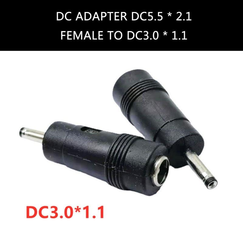 Portable DC5521 Female To DC3.0x1.1mm Male Converter Adapter Power Conversion Head for Various Laptops Brands