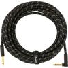 Fender Shield Cable Deluxe Series Instrument Cable, Straight/Angle, 25', Black Tweed 08