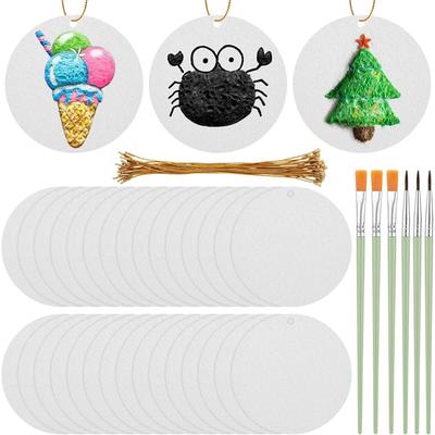 For Crafts Arts Decoration Paper- Foam Texture-Paper With Paint Brushes And Hanging Wire(30 Pcs), For Kids 3D Art Sponge Papers