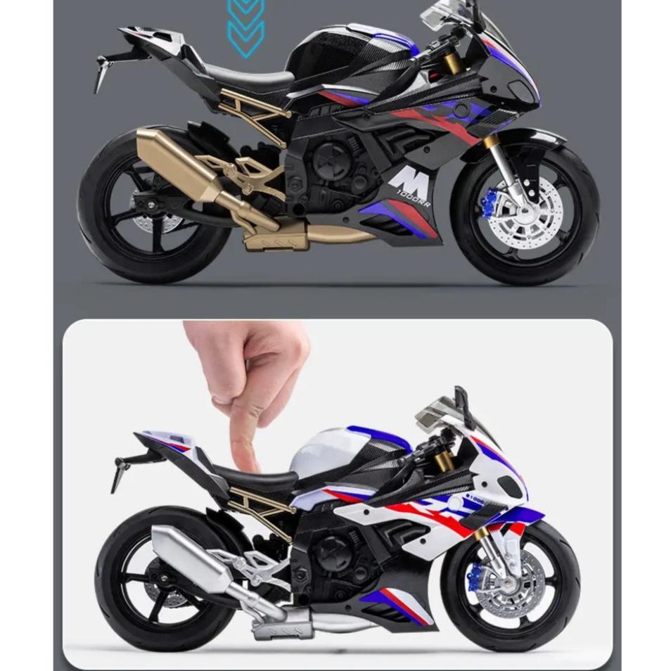 1/10 Scale for BMW S1000RR Motorcycle Model Simulation AlloyLocomotive Figure Ornament Toy Car Boy
