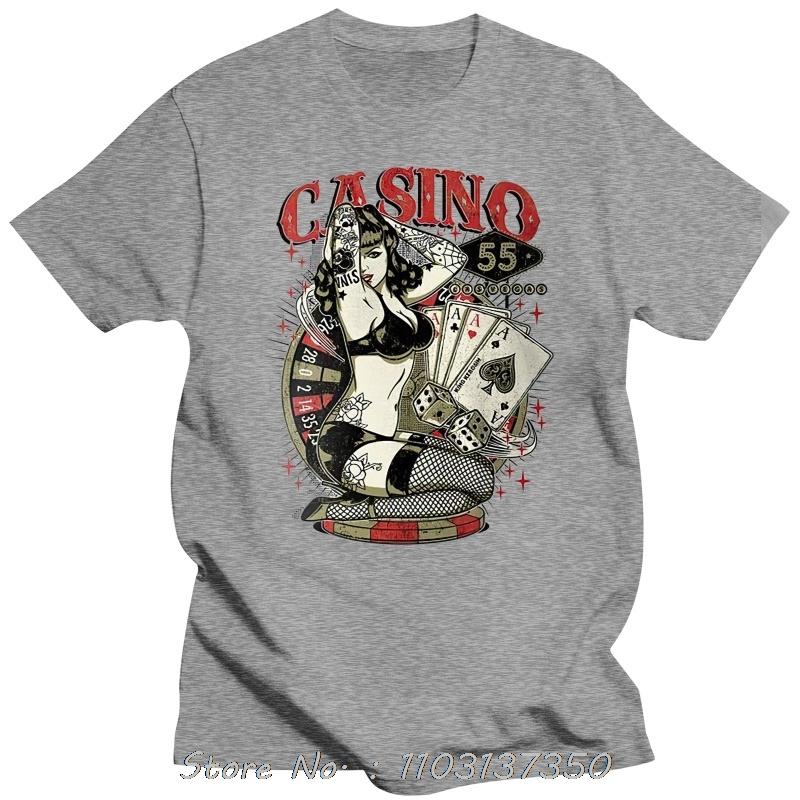 Oversized Tshirt King Kerosin Men T-shirt Tee Casino 55 Grey Unisex O-Neck Tshirt Men's Clothing Fitness Cotton T-shirt
