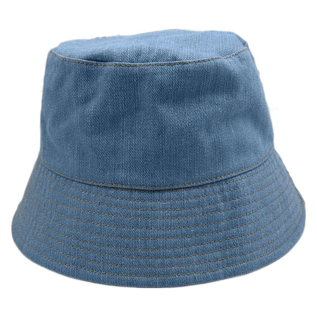 Denim bucket hat women's fashion show face small makeup sunshade sunscreen hat travel versatile niche bucket hat tide