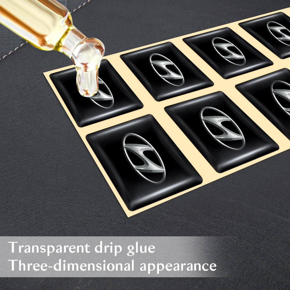 Car Styling 3D Epoxy Resin Decoration Small Stickers Car Accessories For Hyundai I20 I30 Moinca Accent Azera Elantra NLine IX35 KK10