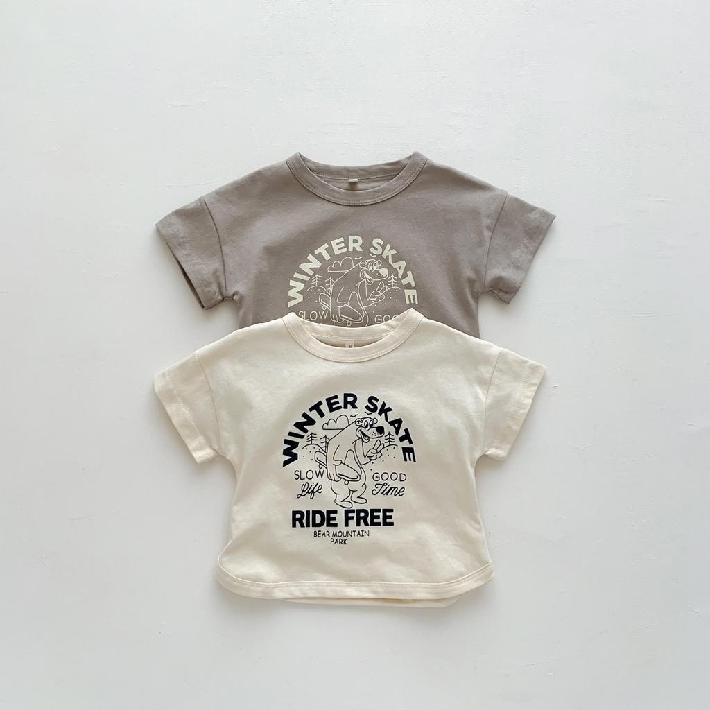 Children Casual T-shirt Boy Cartoon Cute Print Undershirt Cotton Tshirt Girl Baby Summer Pullover Tops Versatile Bottoming Shirt