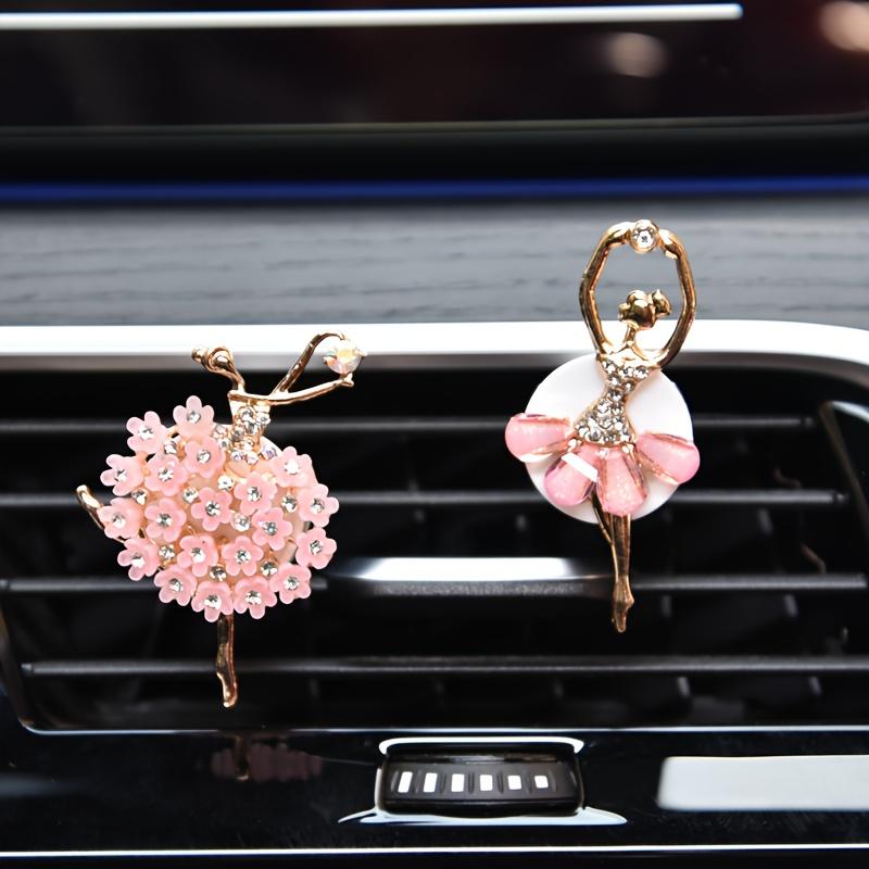 2pcs Hook Car Air Vent Clip Cute Cartoon Creative Ballet Girl Car Perfume Decorative Clip Car Air Freshener Diffuser