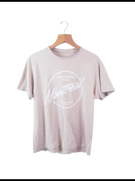 

Mens Beige Round Neck Basic T shirt Size Large L ( Montreal ) Regular 2XL