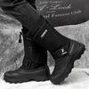 Winter Men Snow Boots Platform Waterproof Non-slip Warm Cotton Work Boots Outdoor Male Mid-calf Fishing Ski Boots