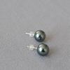 Retro Tahiti Style High-Luster Pearl Stud Earrings with 925 Silver Needle