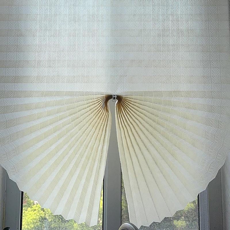 2PCS/Set Half Blackout Windows Curtains Folding Curtains Bathroom Kitchen Balcony Office Blinds Non-Woven 60/90x180cm