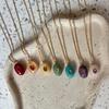 Colorful Charm Pendant Necklace for Women | Enamel Teardrop Design | Gold Plated Jewelry