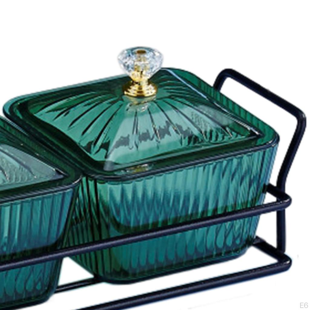 Divided Serving Dishes Appetizer Tray Caddy Platter Desserts Plate Dried Fruit